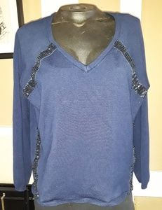 a.n.a Blue sweater with sequins
